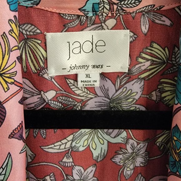 Johnny Was Silk Smoking Jacket/Kimono  XL size  NWOT - Picture 8 of 13